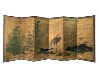 JAPANESE RARE PAINTED SCREEN by 