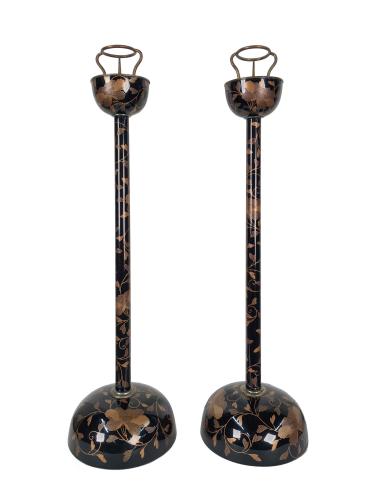 PAIR OF JAPANESE CANDLE STANDS by 