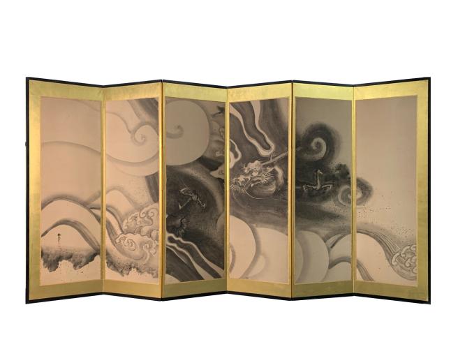 JAPANESE 6 PANEL DRAGON SCREEN by 