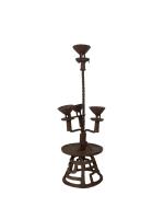 CHINESE WROUGHT IRON OIL LAMP by 