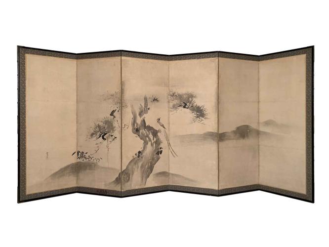 JAPANESE 6 PANEL FOLDING SCREEN by 