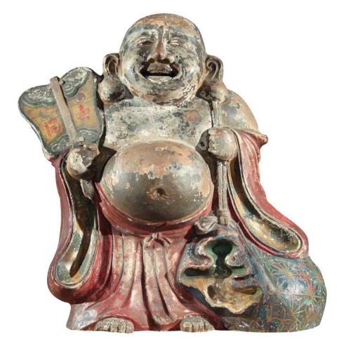 JAPANESE EARTHENWARE LARGE HOTEI by 