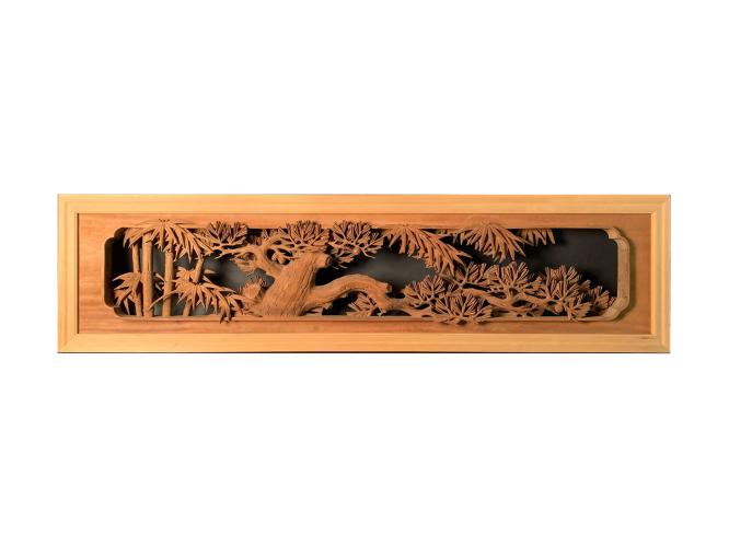 JAPANESE CARVED WOODEN RANMA by 