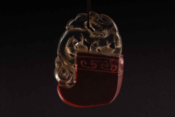 TOGGLE CARVED GLASS PENDANT by 