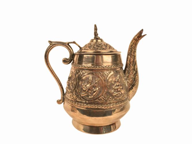 INDIAN SILVER TEA POT by 