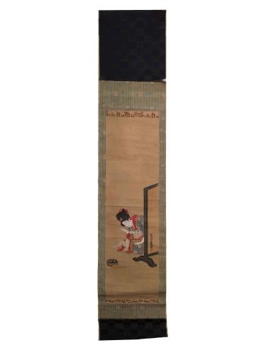 JAPANESE MOTHER AND CHILD SCROLL by 