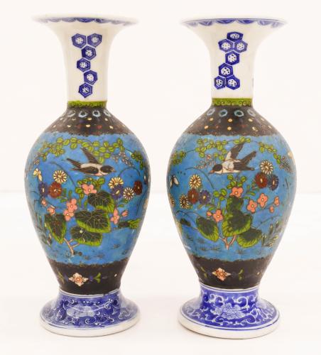 JAPANESE PAIR OF TOTAI SHIPPO VASES by 