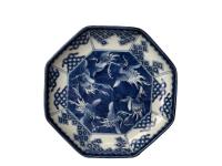 JAPANESE 8 SIDED ARITA DISH WITH CRANES by 
