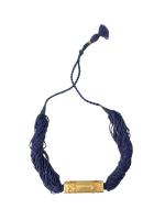 INDIAN GOLD BEAD WITH LAPIS SEED BEADS by 