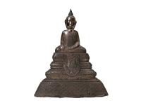 THAI SILVER FOIL SEATED BUDDHA by 